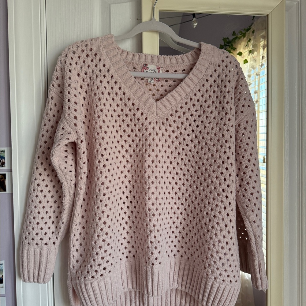 Pink Republic V-Neck Pink Sweater